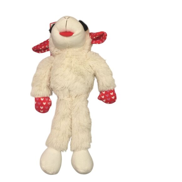 Lamb Chop 14" Large Hearts Floppy Limbs Squeak Plush Dog Toy - Picture 4 of 5